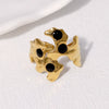 Wholesale Retro Asymmetrical Opening 18K Goldplated Stainless Steel Ring For Women
