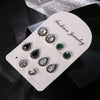 Wholesale Retro Bohemian Style Alloy Drop Shape Electroplated Imitation Gem Crystal Drop Type Female Earrings 5 Pairs