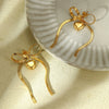 Wholesale Retro Bow Tie Heart Shape Stainless Steel Electroplated Earrings For Women