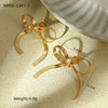 Wholesale Retro Bow Tie Heart Shape Stainless Steel Electroplated Earrings For Women