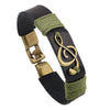 Wholesale Retro Braided Bracelet Alloy Real Cowhide Drop Shape Electroplating