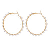 Wholesale Retro C Shaped Geometric Pearl And Alloy Earrings