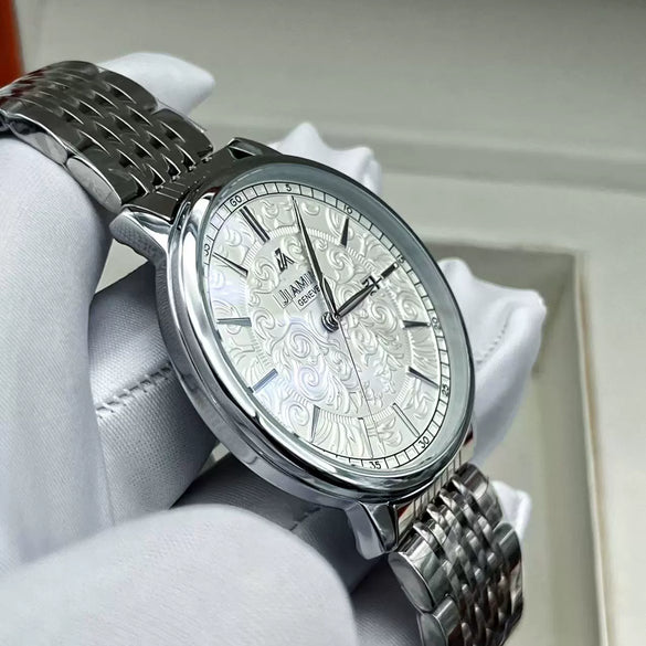 Wholesale Retro Carved Fully Automatic Mechanical Men's Watch With Hollow Design Alloy Case 316 Stainless Steel Strap Butterfly Double Snap Buckle Round Dial