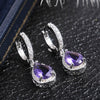Wholesale Retro Claw Earrings With Purple Gem Copper Drop Shape Diamond Design Ladies Jewelry