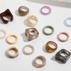 Wholesale Retro Color Resin Ring With Geometric Design For Women