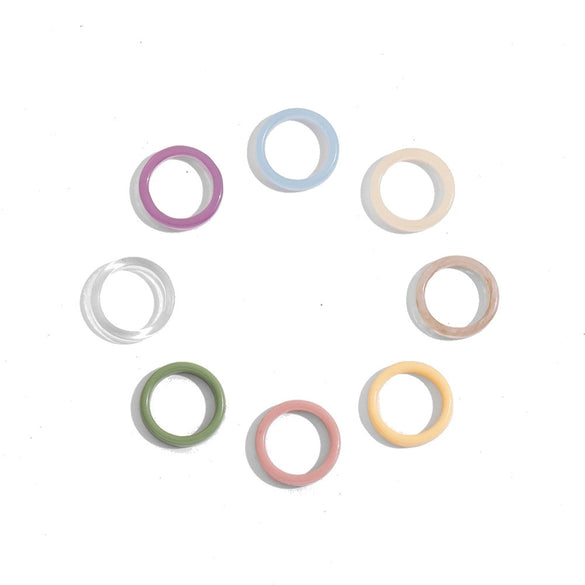 Wholesale Retro Color Resin Ring With Geometric Design For Women