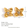 Wholesale Retro Creative Stainless Steel 18K Gold Plated Snail Tassel Flower Earrings For Women With Geometric Pattern And Electroplating Treatment