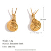 Wholesale Retro Creative Stainless Steel 18K Gold Plated Snail Tassel Flower Earrings For Women With Geometric Pattern And Electroplating Treatment