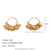 Wholesale Retro Creative Stainless Steel 18K Gold Plated Snail Tassel Flower Earrings For Women With Geometric Pattern And Electroplating Treatment