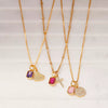Wholesale Retro Cross Birthstone Necklace For Women Copper Mixed Gemstone Setting Electroplated