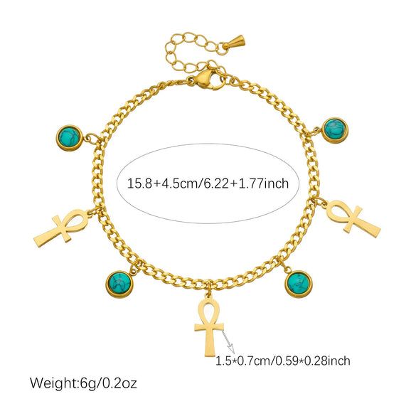 Wholesale Retro Cross Crown Roman Numerals Goldplated Stainless Steel Jewelry Set For Women