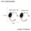 Wholesale Retro Cshaped Tiger Eye Stone 316L Stainless Steel Pvd Electroplated Earrings