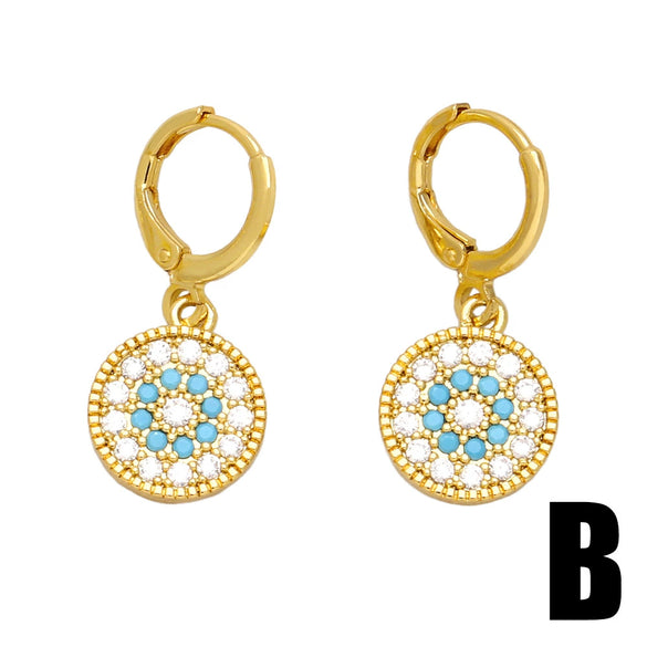 Wholesale Retro Devil's Eye Earrings For Women Copper Geometric Style