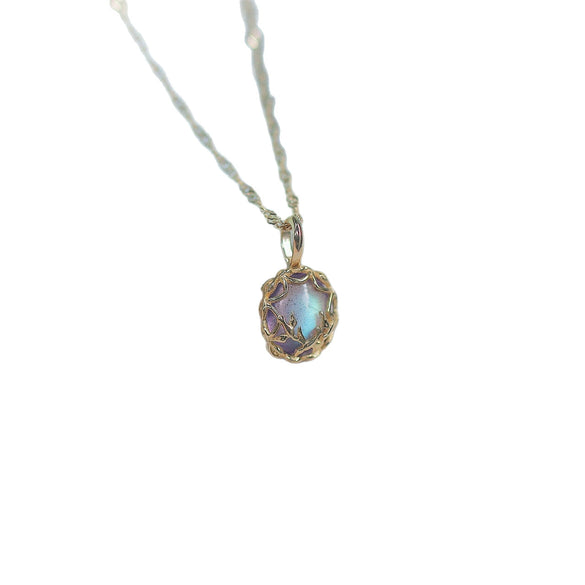 Wholesale Retro Doublesided Swallow Pendant 925 Sterling Silver Goldplated Natural Amethyst Clavicle Chain With Animal And Zodiac Patterns Set With Gemstones