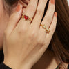 Wholesale Retro Electroplated Heart Shape Titanium Steel Ring For Women