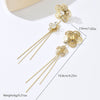 Wholesale Retro Elegant Flower Tassel Stainless Steel Gold Plated Earrings With Hollow Design Inlaid Zircon For Women Featuring Animal And Zodiac Patterns