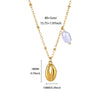 Wholesale Retro Elegant Ocean Style Pearl Shell Koi Conch Pendant Necklace For Women With Gold Plated Titanium Steel And O Word Chain Featuring Animal Zodiac Patterns