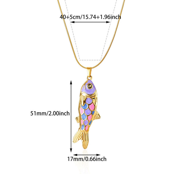 Wholesale Retro Elegant Ocean Style Pearl Shell Koi Conch Pendant Necklace For Women With Gold Plated Titanium Steel And O Word Chain Featuring Animal Zodiac Patterns