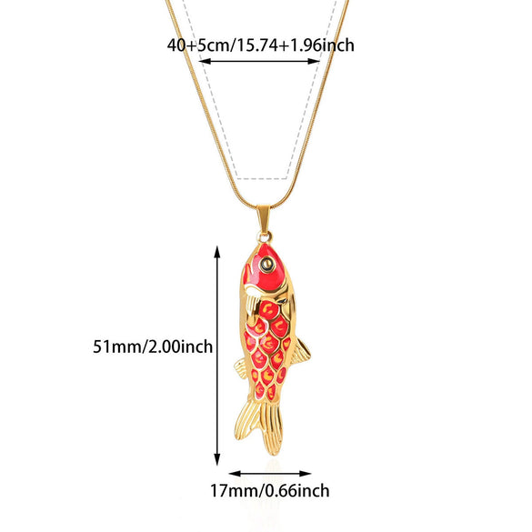 Wholesale Retro Elegant Ocean Style Pearl Shell Koi Conch Pendant Necklace For Women With Gold Plated Titanium Steel And O Word Chain Featuring Animal Zodiac Patterns