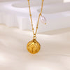Wholesale Retro Elegant Ocean Style Pearl Shell Koi Conch Pendant Necklace For Women With Gold Plated Titanium Steel And O Word Chain Featuring Animal Zodiac Patterns