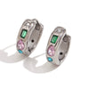 Wholesale Retro Elegant Women's Stainless Steel 18K Gold Plated Geometric Micro Inlaid Water Drop Zircon Earrings