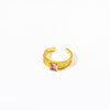 Wholesale Retro Emerald Zircon Cz Geometric Stainless Steel Electroplated Ring For Women