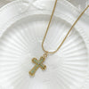 Wholesale Retro Enamel Colorful Oil Dripping Cross Stainless Steel And Titanium Steel Necklace For Women With Electroplating