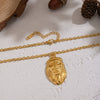 Wholesale Retro Exaggerated Abstract Face Pendant Necklace For Women Geometric Stainless Steel 18K Real Gold Plated
