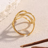 Wholesale Retro Exaggerated Niche Flower Open Ring For Women Stainless Steel 18K Gold Plated