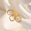 Wholesale Retro Exaggerated Niche Flower Open Ring For Women Stainless Steel 18K Gold Plated