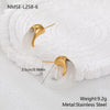 Wholesale Retro Exquisite Geometric Cshaped Electroplated Resin And Stainless Steel Earrings For Women