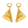Wholesale Retro Fashion Geometric 316L Stainless Steel Electroplated Triangle Three Dimensional Pendant Earrings For Women