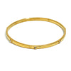 Wholesale Retro Fashion Geometric Stainless Steel 18K Gold Plated Hammer Texture Small Round Diamond Closed Bracelet Hand Jewelry