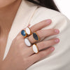 Wholesale Retro Fashion Geometric 316L Stainless Steel Goldplated Dripping Oil Ring For Women
