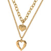 Wholesale Retro Fashion High End Simple Multi Layer Titanium Steel Chain With Hollow Heart Pendant And Electroplating Treatment