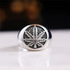 Wholesale Retro Fashion Leafshaped Copper Ring With Electroplating For Men And Women