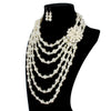 Wholesale Retro Fashion Necklace Alloy Imitation Pearl Geometric Pearlescent Bone Chain