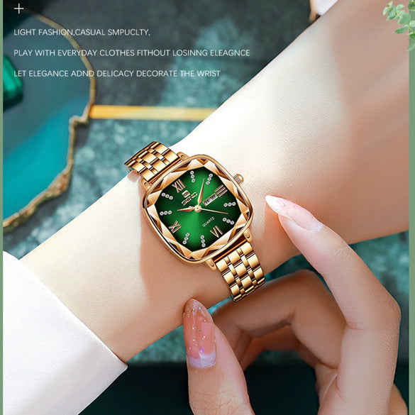 Wholesale Retro Fashion Women's Square Quartz Watch With Alloy Case And Steel Band