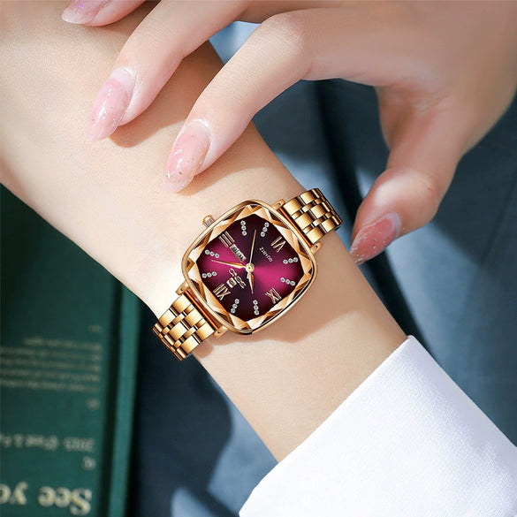 Wholesale Retro Fashion Women's Square Quartz Watch With Alloy Case And Steel Band