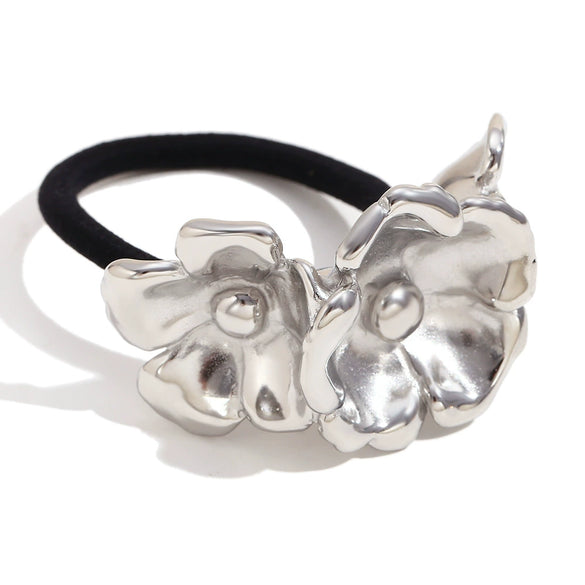 Wholesale Retro Fashionable Women's Hair Accessories Stainless Steel 18K Gold Plated Three Flower Hair Rope