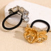 Wholesale Retro Fashionable Women's Hair Accessories Stainless Steel 18K Gold Plated Three Flower Hair Rope