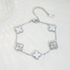 Wholesale Retro Floral Stainless Steel 18K Gold Plated Lucky Clover Bracelet For Men And Women