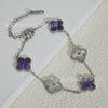 Wholesale Retro Floral Stainless Steel 18K Gold Plated Lucky Clover Bracelet For Men And Women