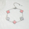 Wholesale Retro Floral Stainless Steel 18K Gold Plated Lucky Clover Bracelet For Men And Women