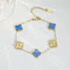 Wholesale Retro Floral Stainless Steel 18K Gold Plated Lucky Clover Bracelet For Men And Women