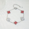 Wholesale Retro Floral Stainless Steel 18K Gold Plated Lucky Clover Bracelet For Men And Women