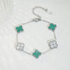 Wholesale Retro Floral Stainless Steel 18K Gold Plated Lucky Clover Bracelet For Men And Women