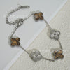 Wholesale Retro Floral Stainless Steel 18K Gold Plated Lucky Clover Bracelet For Men And Women