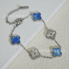 Wholesale Retro Floral Stainless Steel 18K Gold Plated Lucky Clover Bracelet For Men And Women