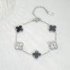 Wholesale Retro Floral Stainless Steel 18K Gold Plated Lucky Clover Bracelet For Men And Women